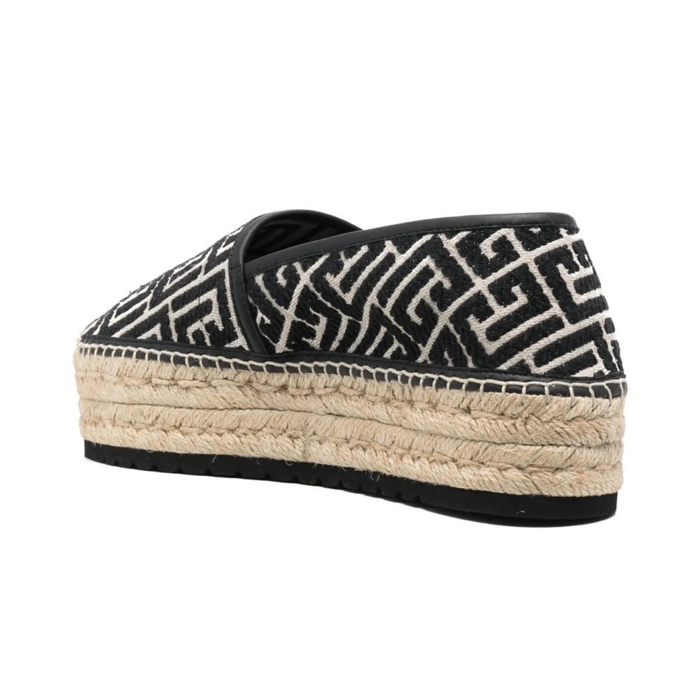 Balmain Black and White Logo Slip-On Sneakers Size 41